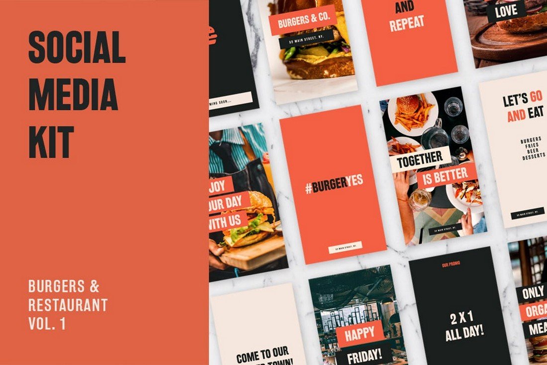 Burgers & Restaurant Social Media Kit
