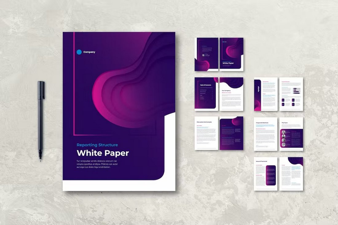 Colorful White Paper Template for InDesign