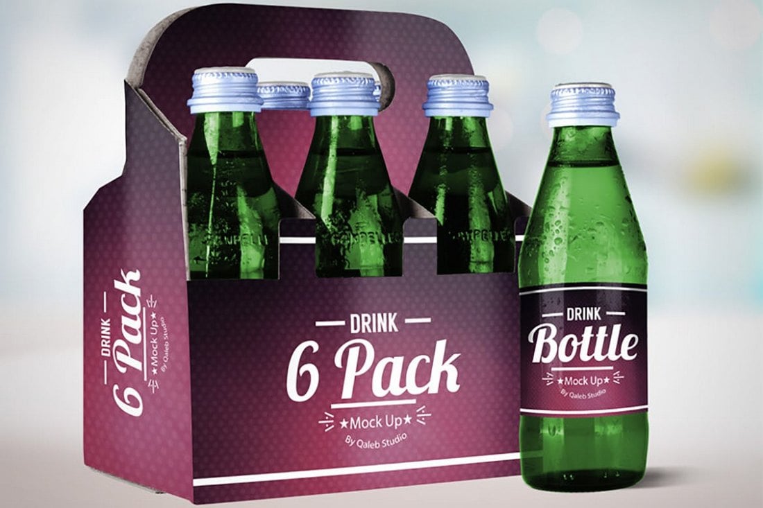 Drink Bottle & 6 Pack Mockup V.2