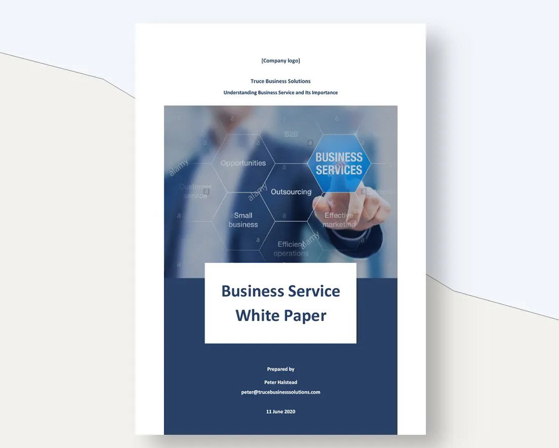 Editable Free White Paper Template for Word