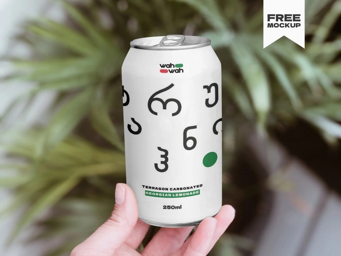 Free Drink Can Mockup Template