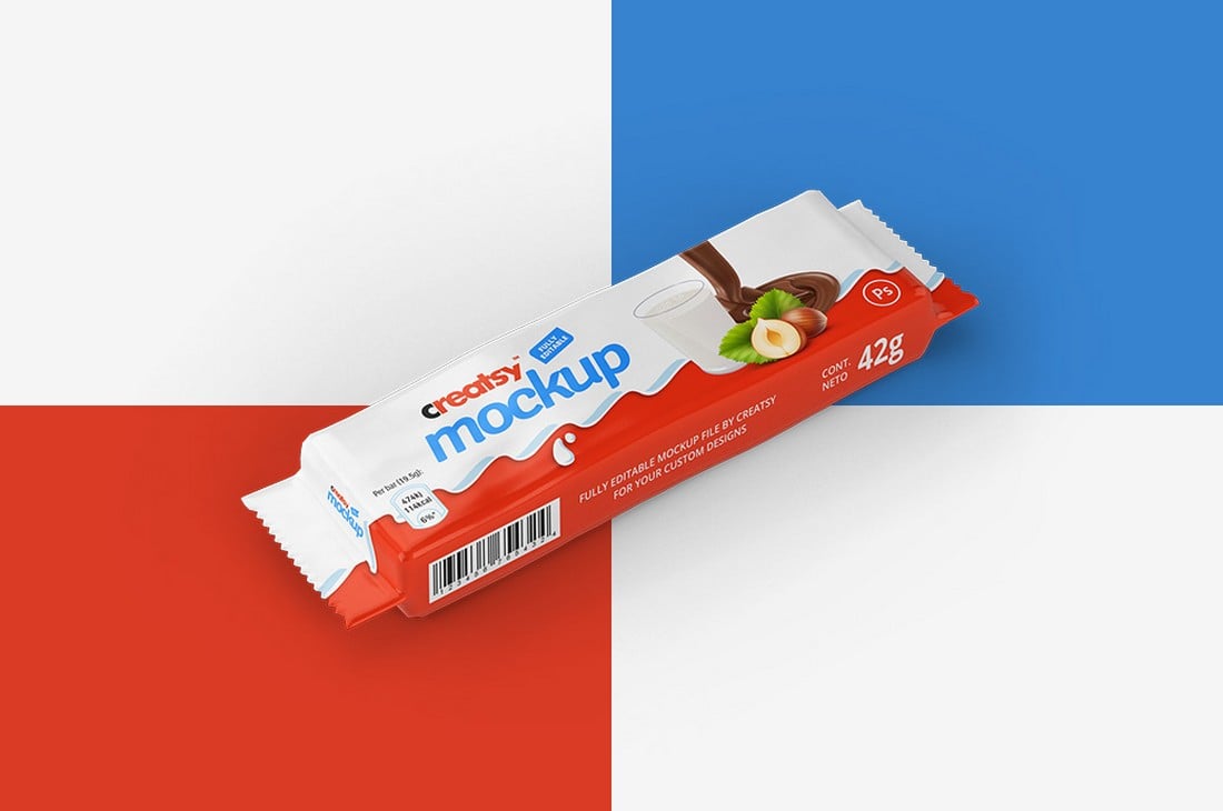 Free Food Bar Packaging Mockup