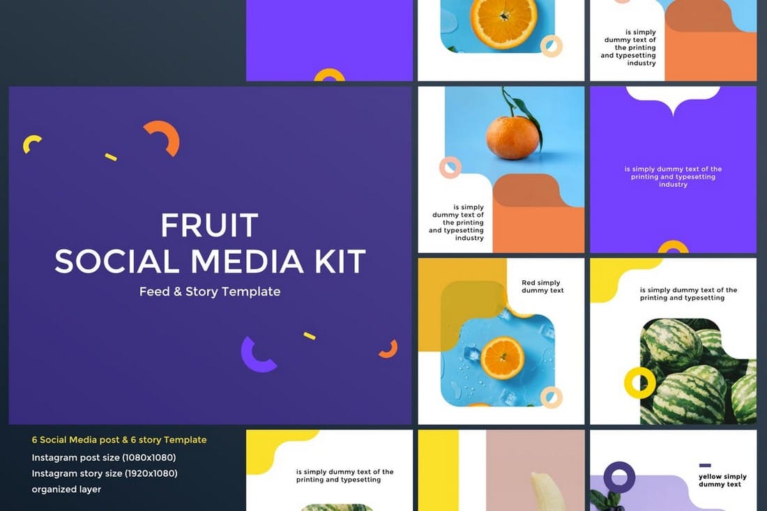 Fruit & Food Social Media Kit