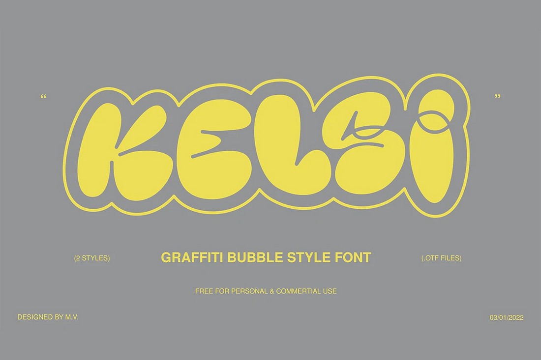 Kelsi - Free Graffiti Style Font for Procreate