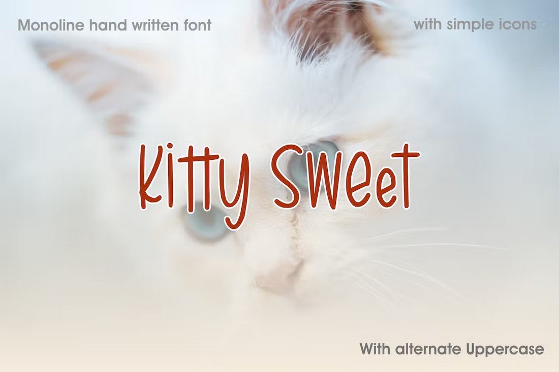 Kitty Sweet - Monoline Handwritten Font