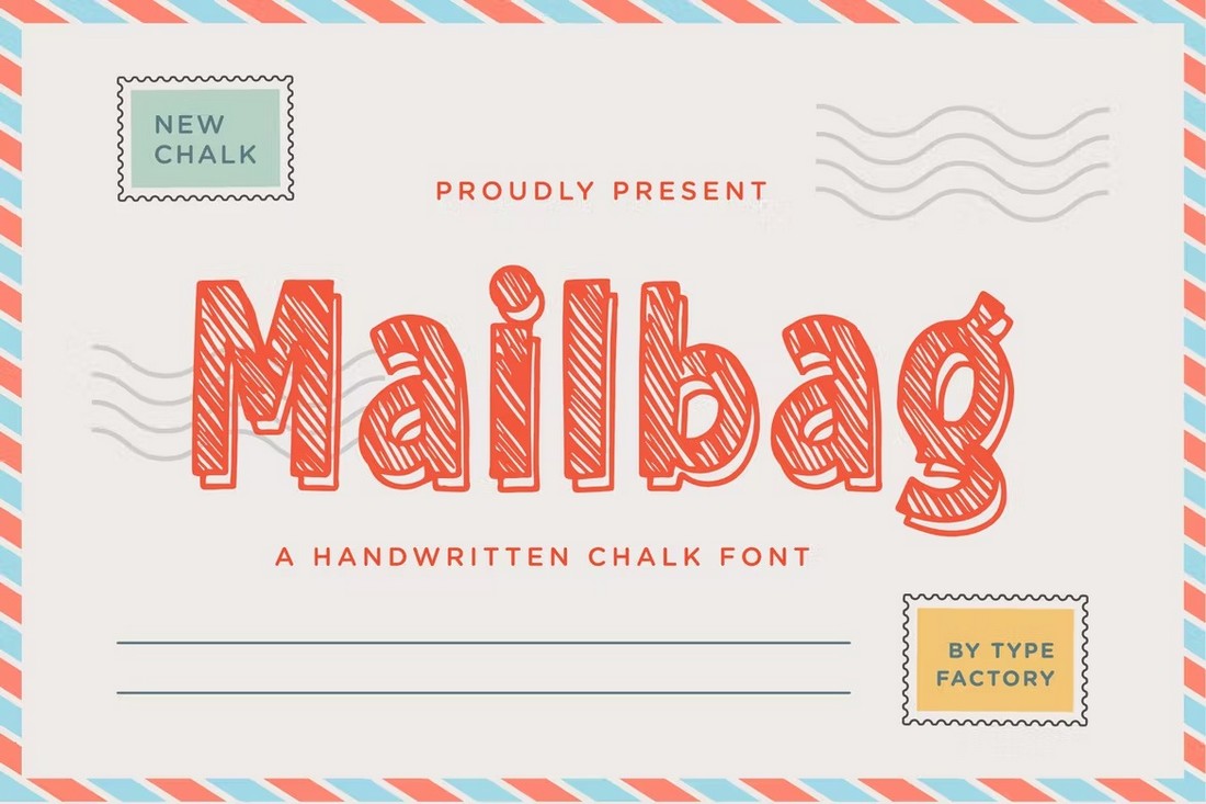 Mailbag - Playful Chalk Font for Procreate