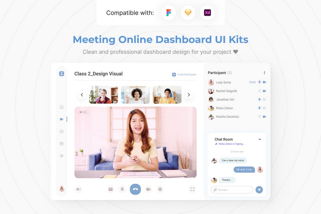Meeting Online Dashboard UI Kits Figma Template