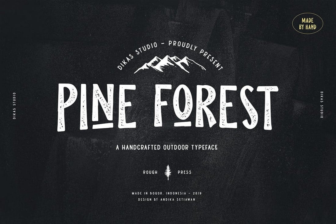 Pine Forest - Handcrafted T-Shirt Font