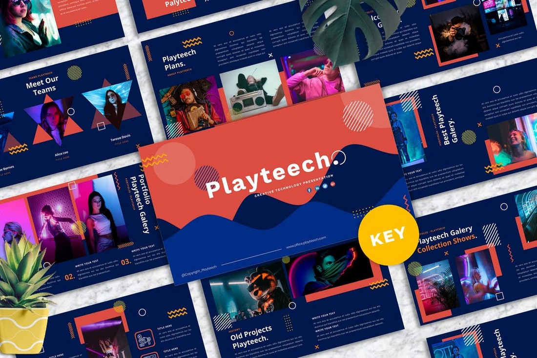 Playteech - Creative & Colorful Keynote Template