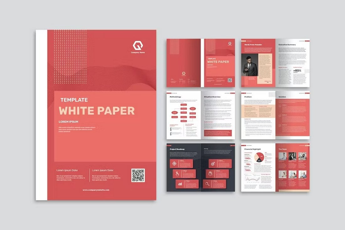 Red InDesign White Paper Template