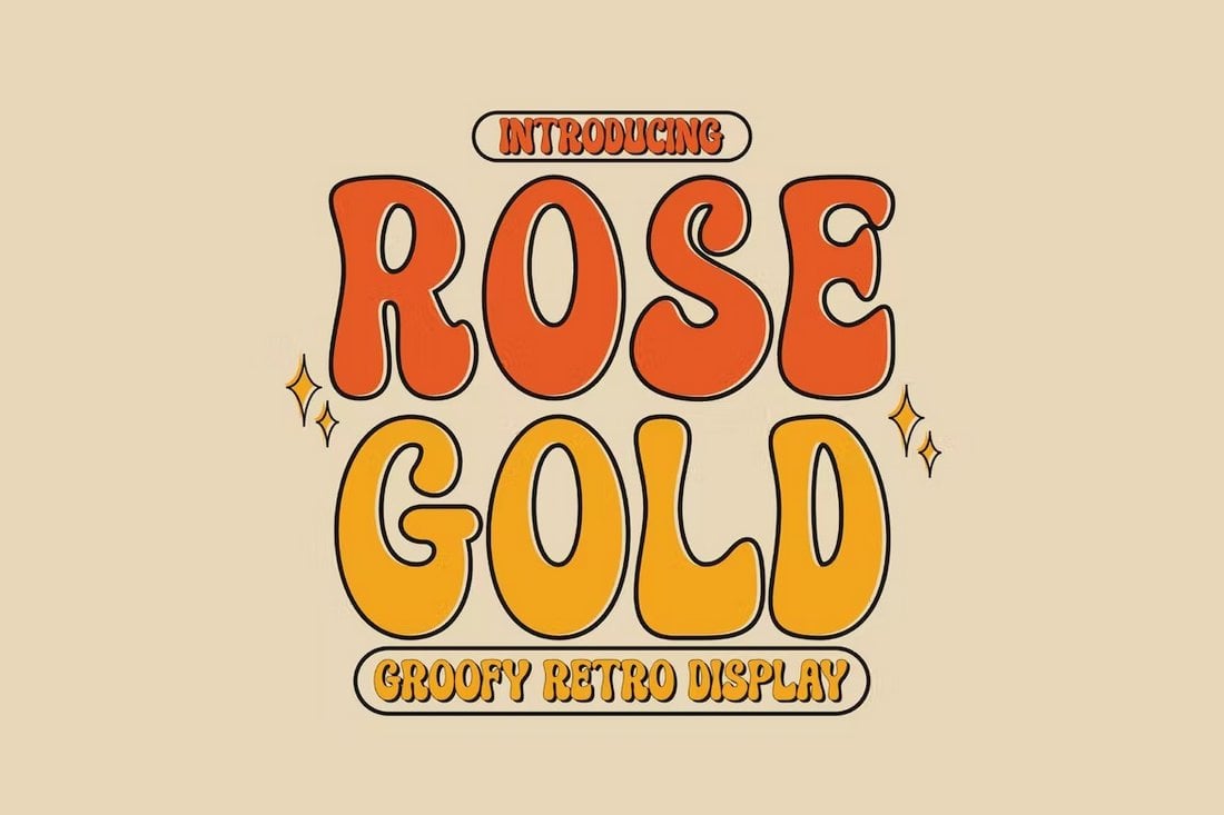 Rose Gold - Groovy Font for T-Shirts