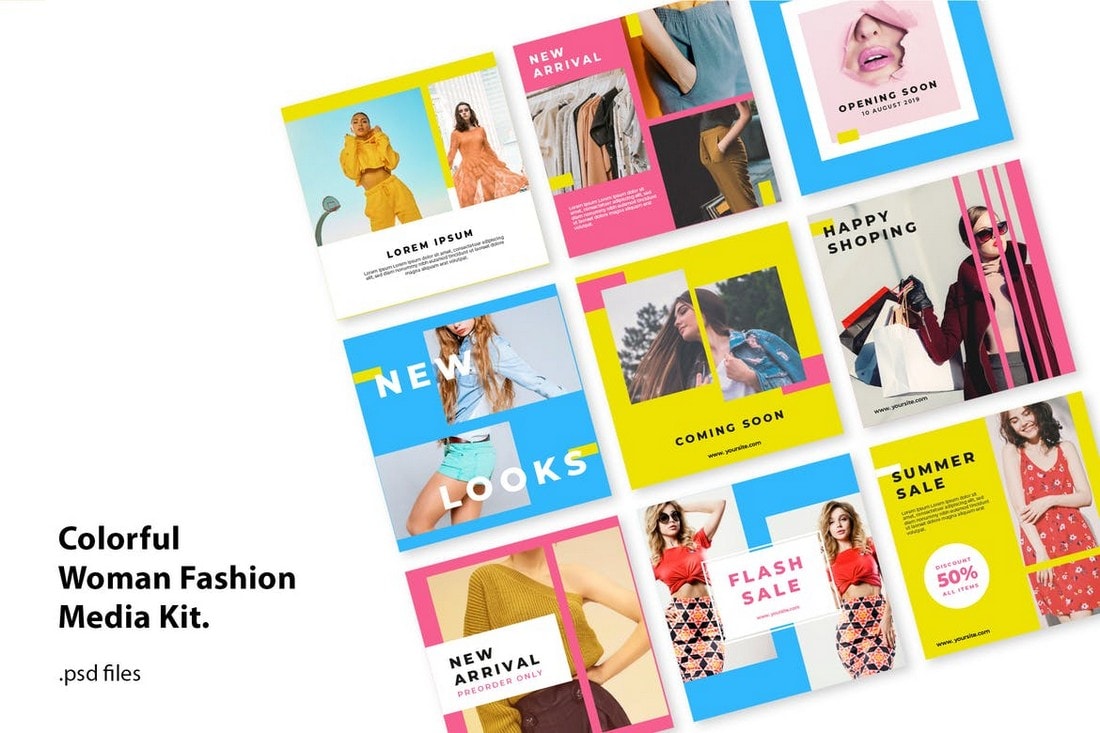 Social Media Kit Colorfull Fashion