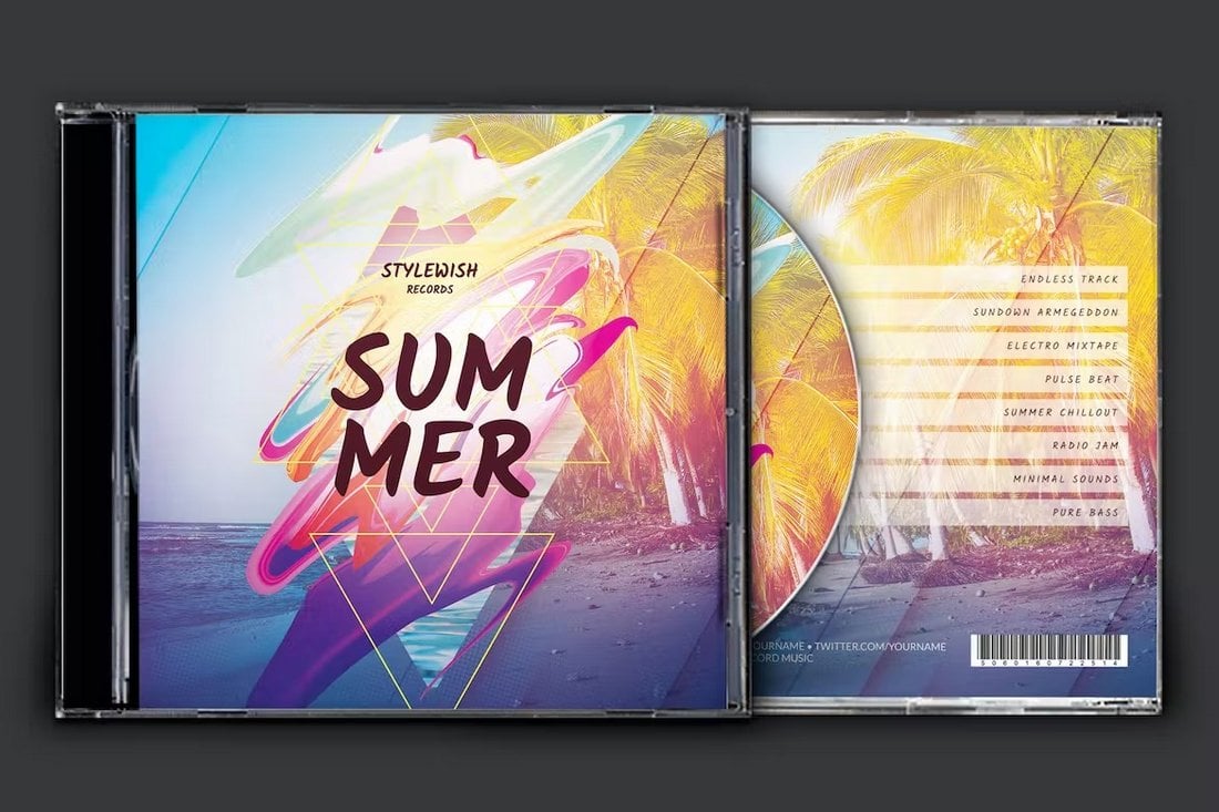 Summer CD Cover Artwork Template