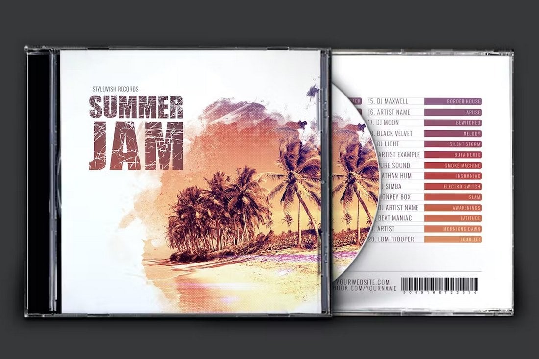 Summer Jam CD Cover Template PSD