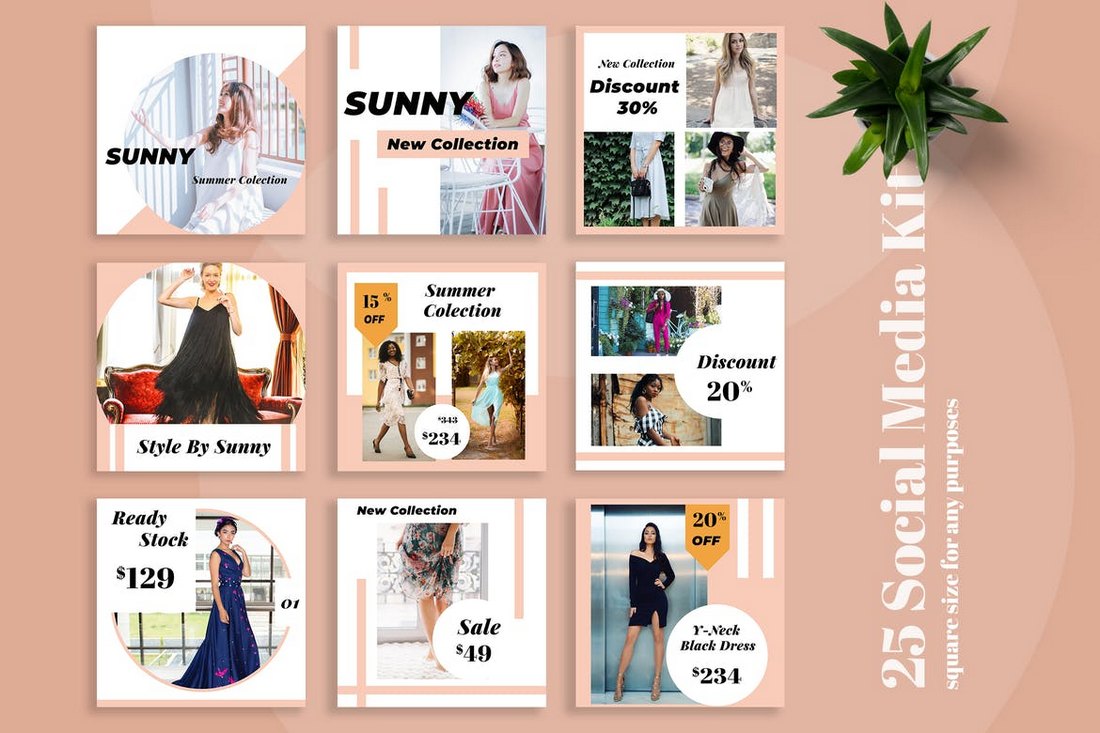Sunny - Fashion Social Media Kit Templates