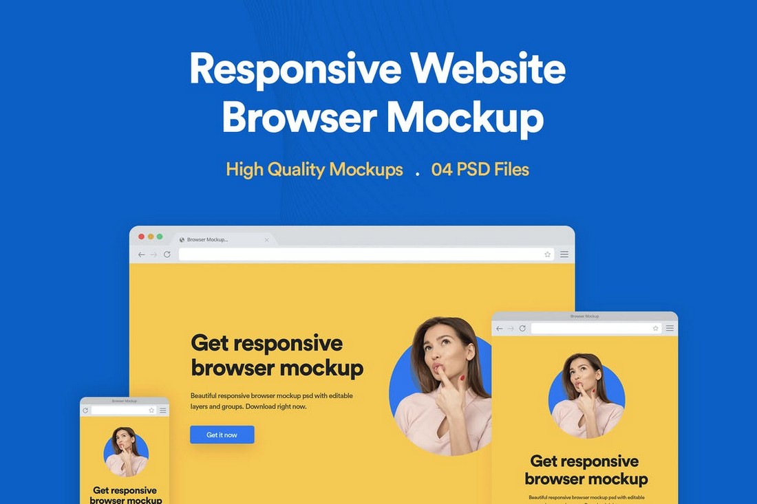 Website Browser Mockup PSD Template