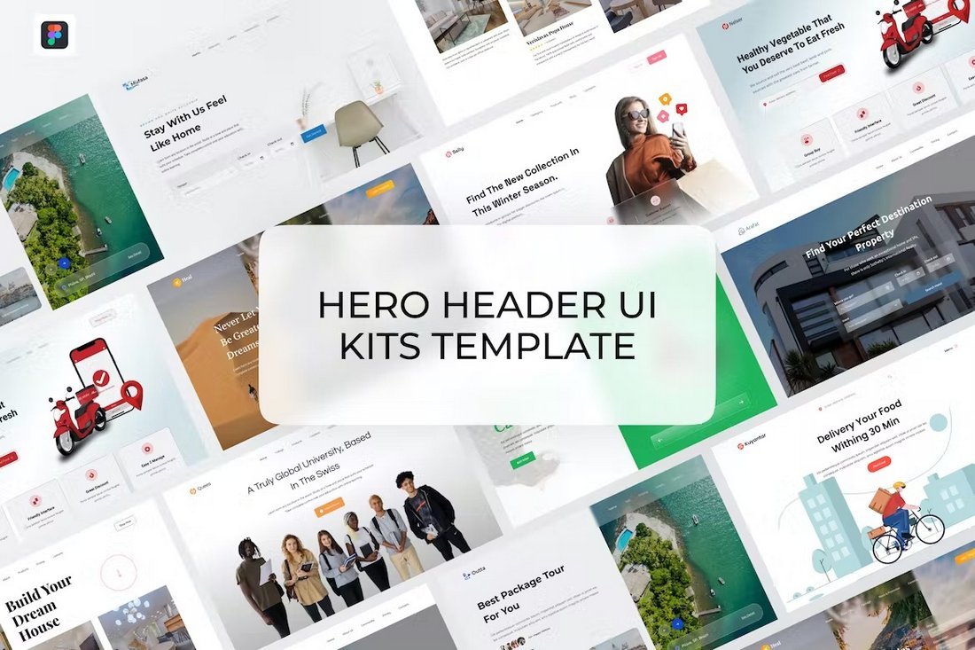 Website Hero Header Figma UI Templates