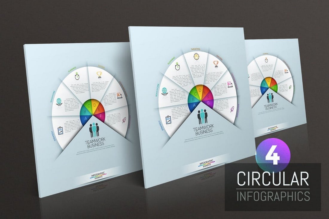 4 Circular Infographic Templates