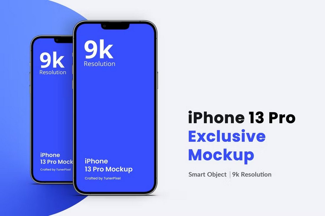 9K iPhone 13 Pro Mockup PSD