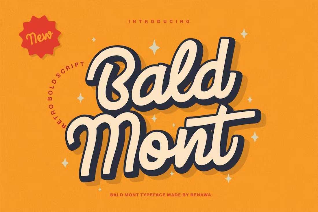 Bald Mont - Retro Handwritten Script Font