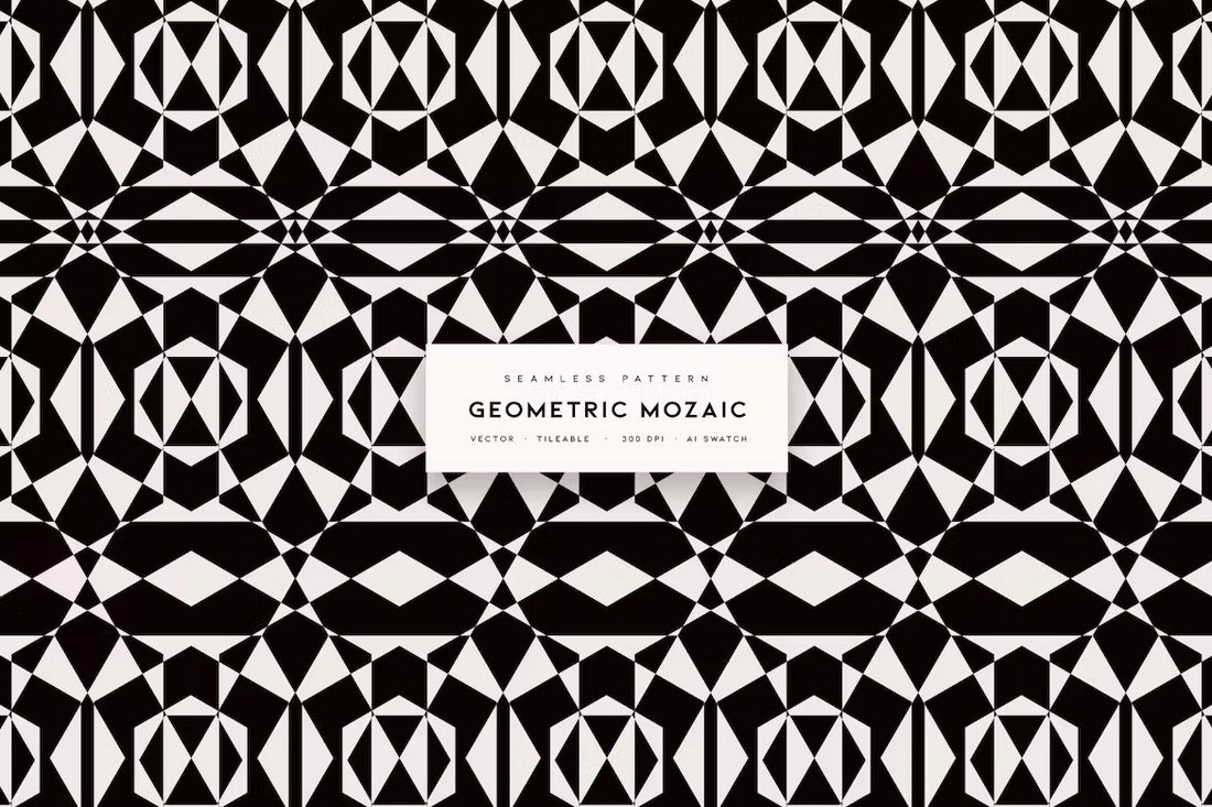 Bold Geometric Mozaic Seamless Pattern Background