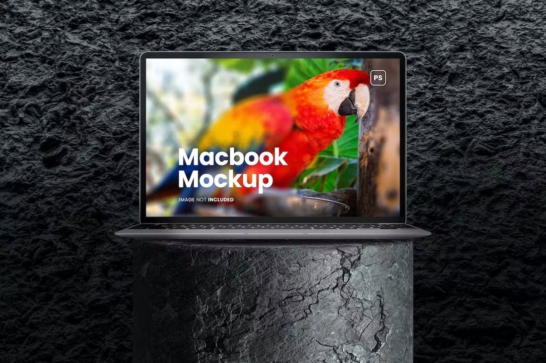Bold Macbook Mockup PSD
