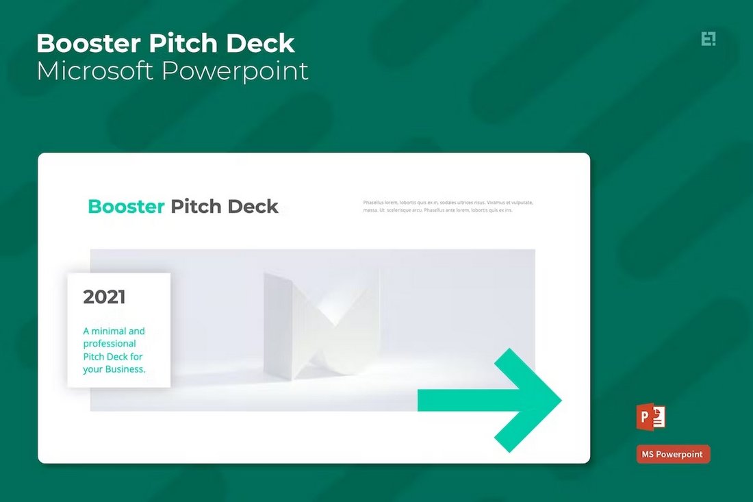Booster - Minimal Startup Pitch Deck Powerpoint Template