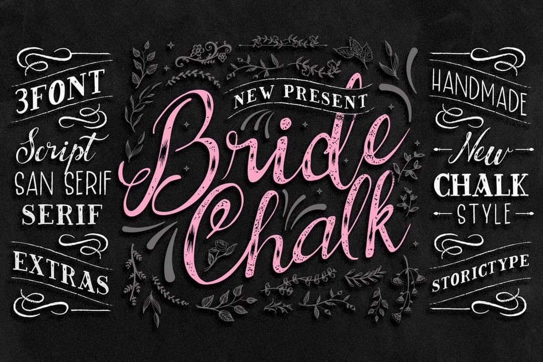 BrideChalk - 3 Chalkboard Fonts