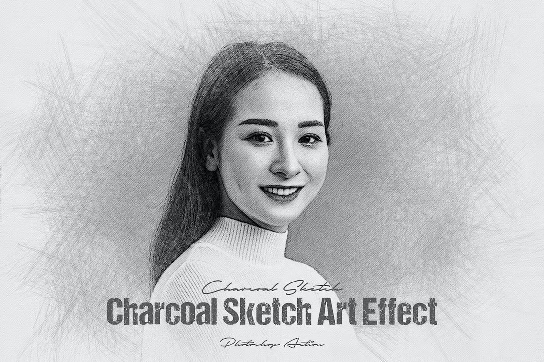 Charcoal Sketch Art Effect For Photoshop