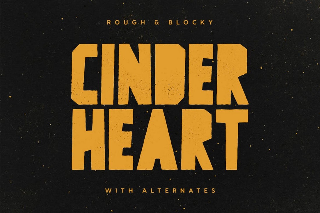 Cinderheart - Rough Blocky Font