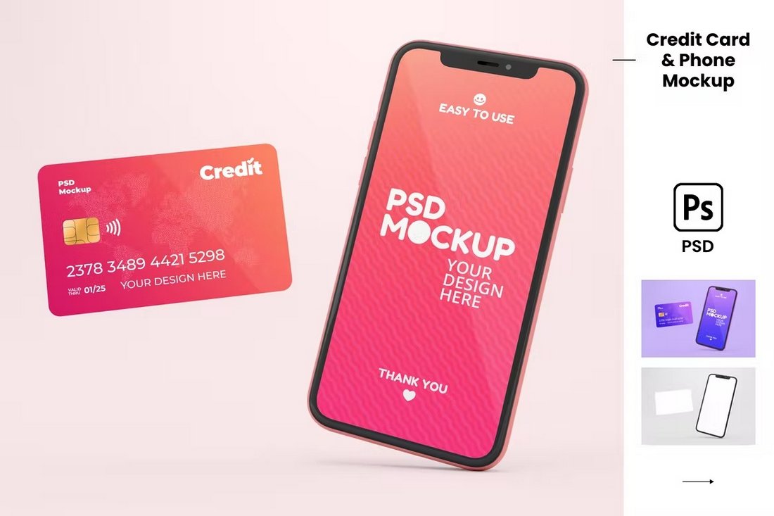 Credit Card & iPhone Mockup Template