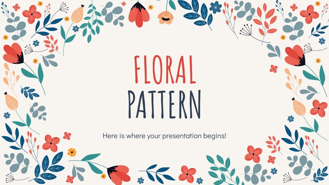 Floral Pattern - Free Google Slides Template