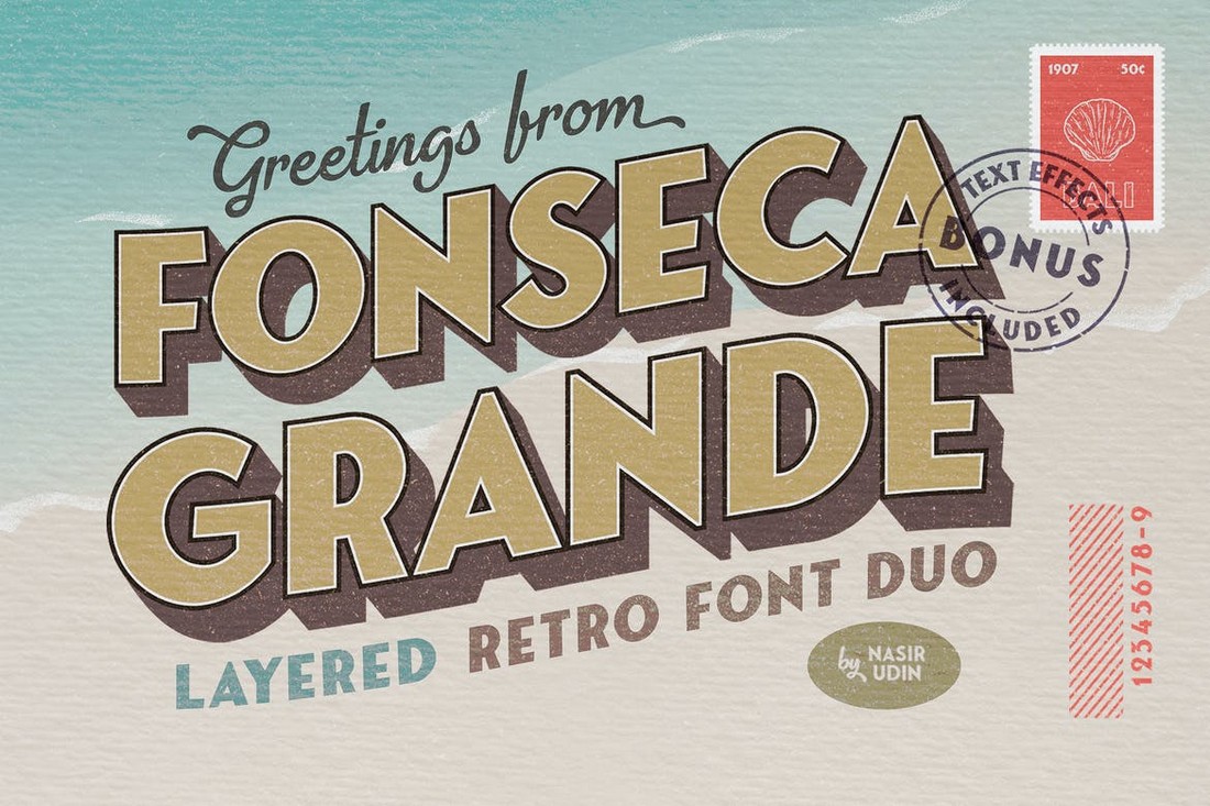 Fonseca Grande - Retro 3D Fonts