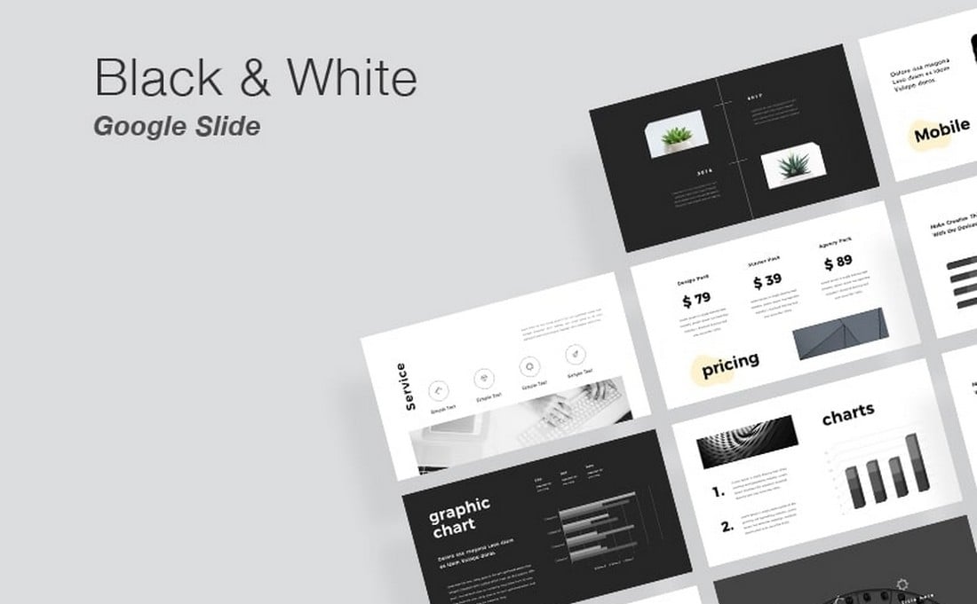 Free Black & White Google Slides Template