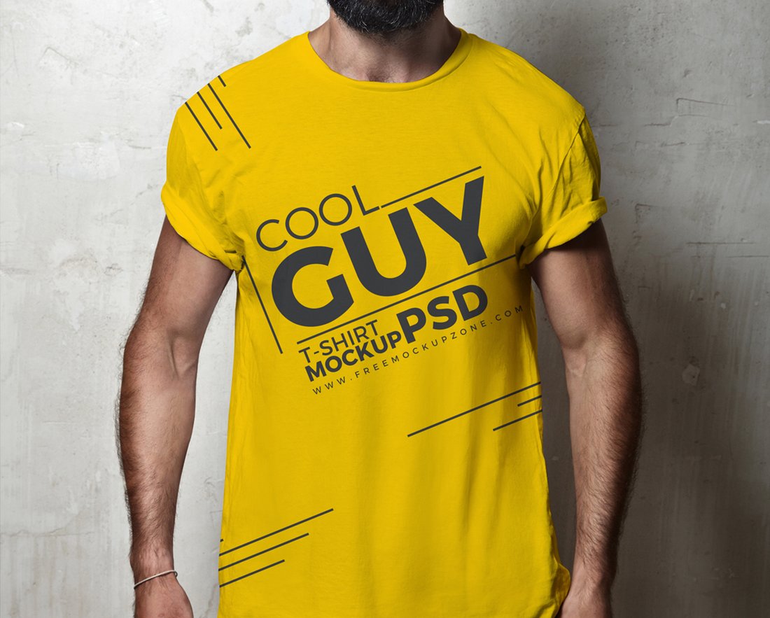 Free Cool Guy T-Shirt MockUp