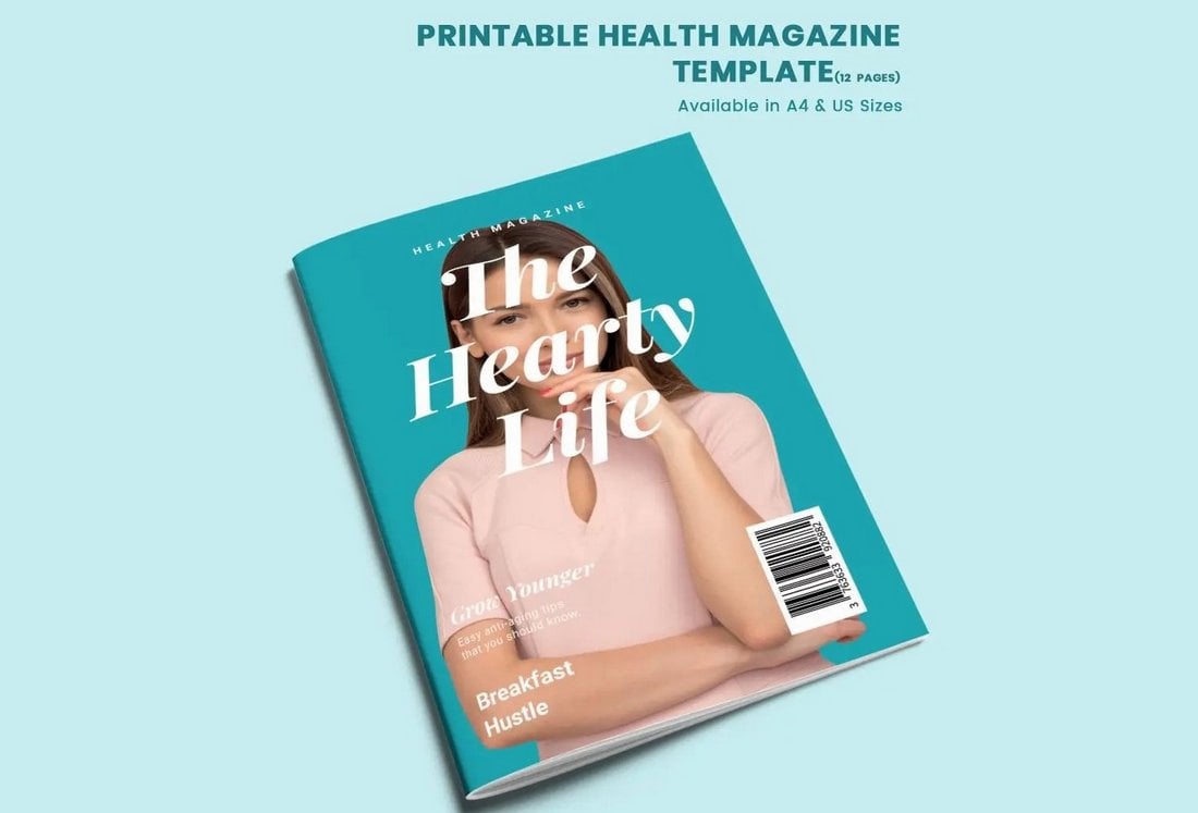 Free Printable Health Magazine InDesign Template