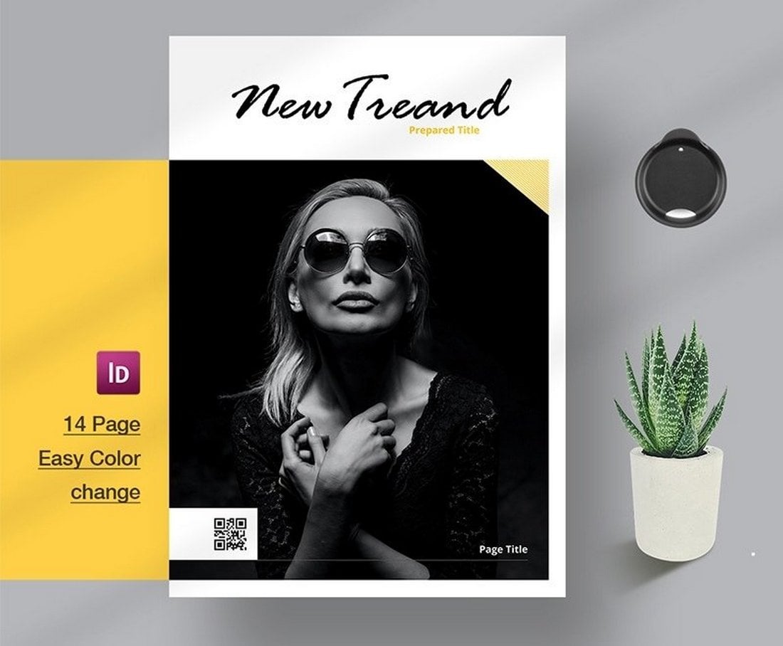 Free Trendy Magazine Template for InDesign