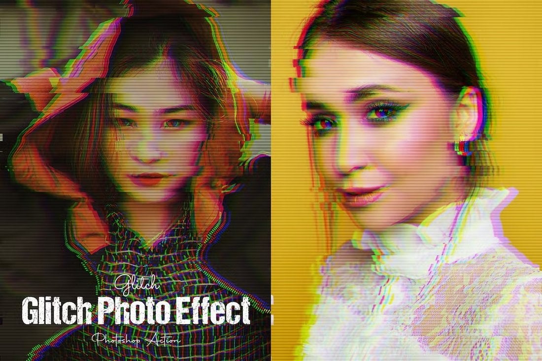 Glitch Effect Photoshop Action for Instagram