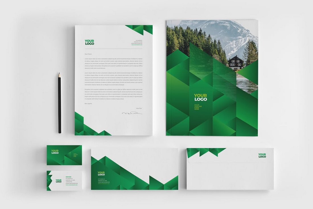 Green Ecologic Stationery Template