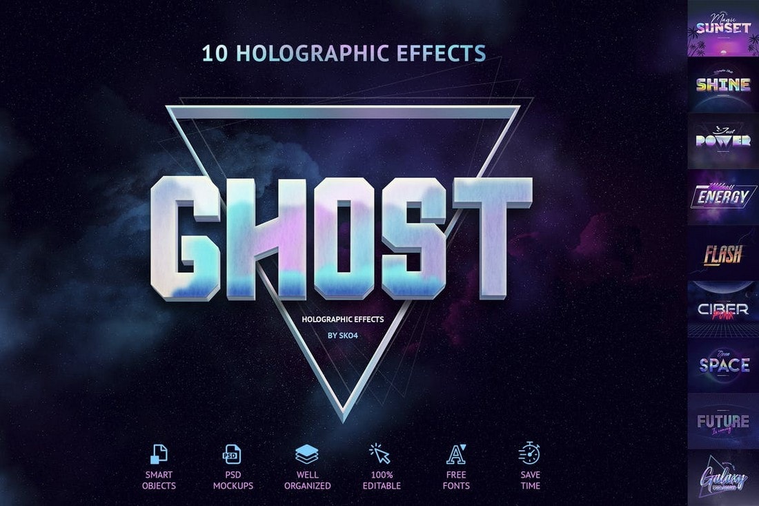 Holographic Text Effects for Photoshop