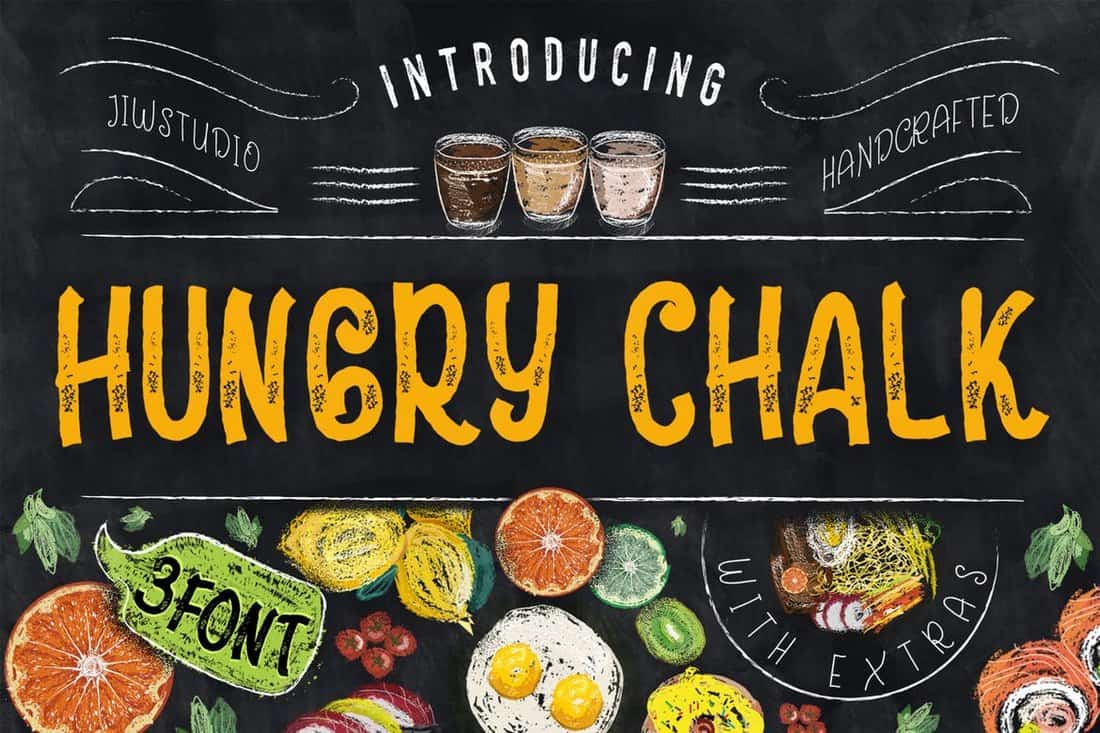 Hungry Chalk Typeface & Extras