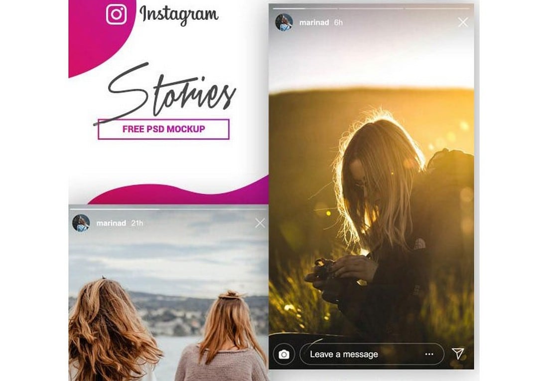Instagram Stories Mockup PSD Template