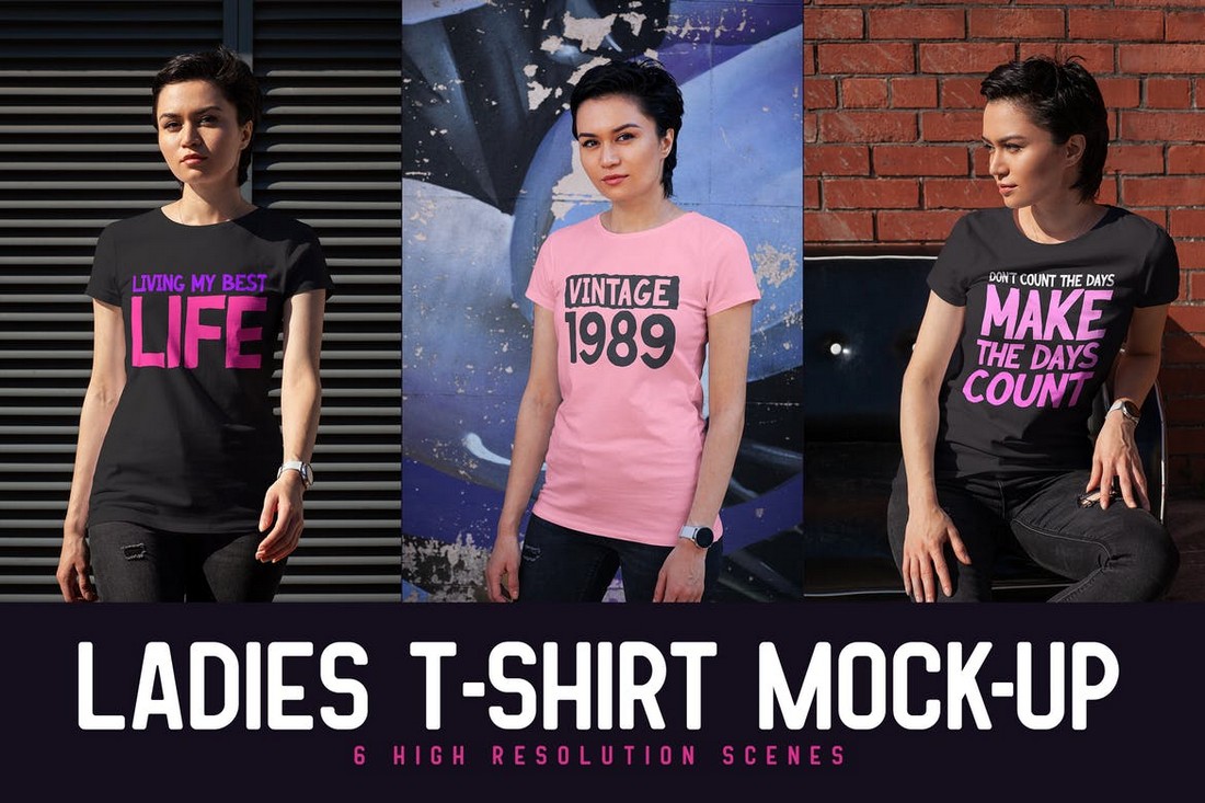 Ladies T-shirt Mockup Templates