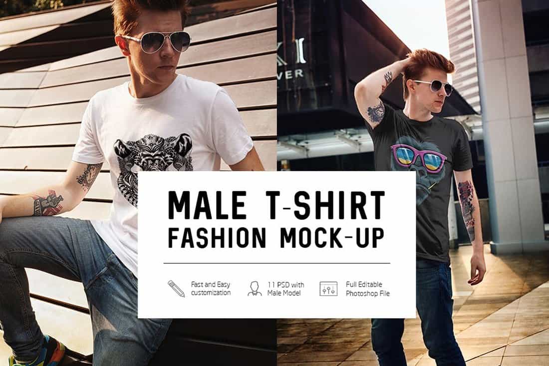 Male T-Shirt Fashion Mockups