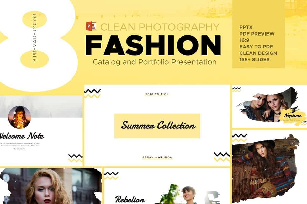 Minimal Fashion Catalog & Photography Powerpoint Template