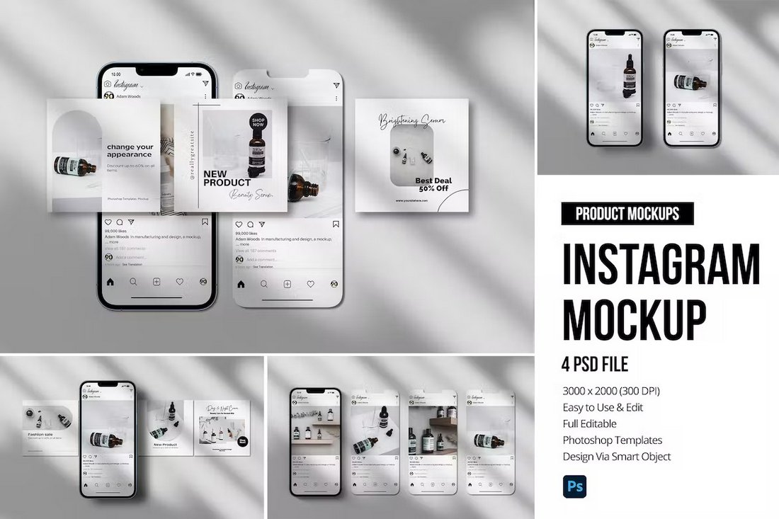 Minimal Phone Screen Instagram Mockups