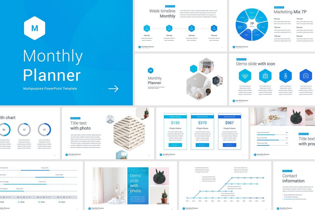 Monthly Planner - Business PowerPoint Template
