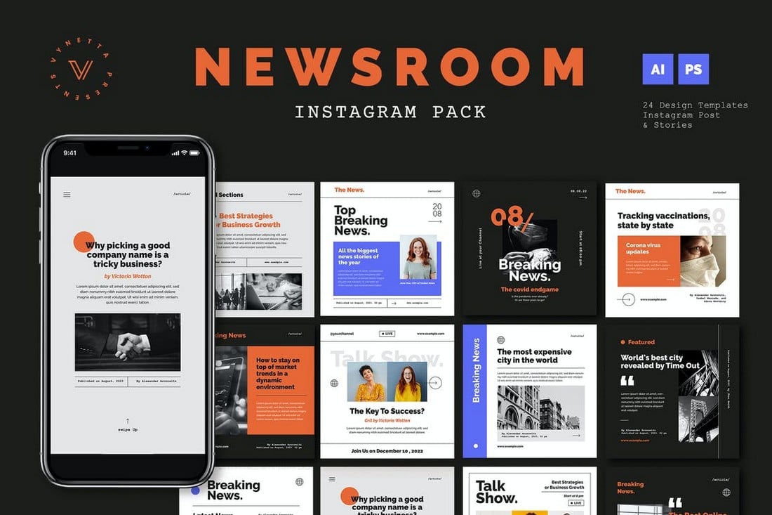 Newsroom Instagram Templates Pack
