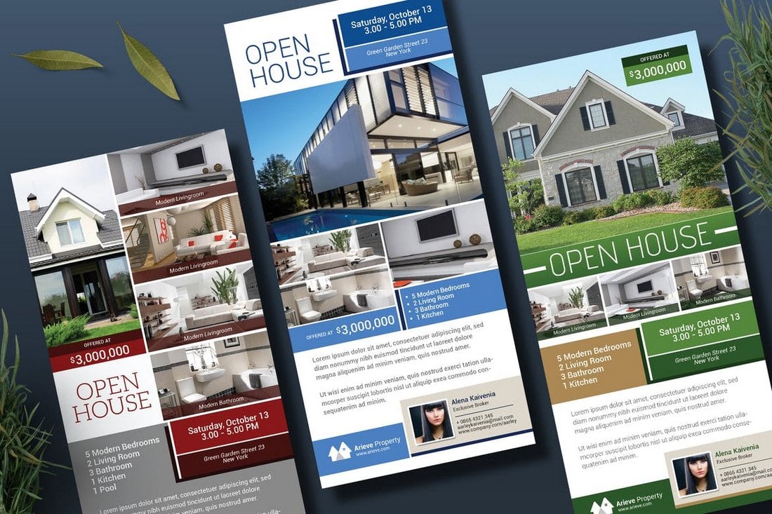 Open House Real Estate Rack Card Template