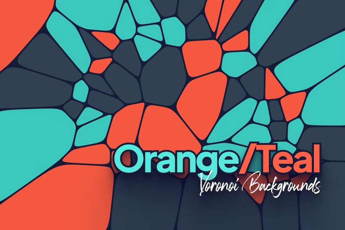 Orange Teal Voronoi Backgrounds